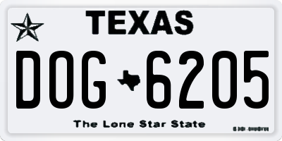 TX license plate DOG6205