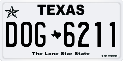 TX license plate DOG6211