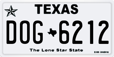 TX license plate DOG6212