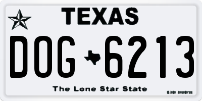 TX license plate DOG6213