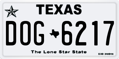 TX license plate DOG6217