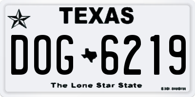 TX license plate DOG6219