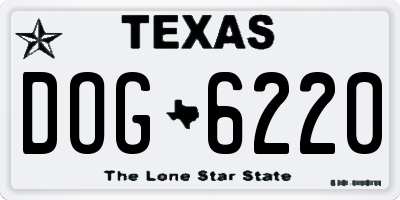 TX license plate DOG6220