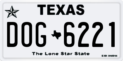 TX license plate DOG6221