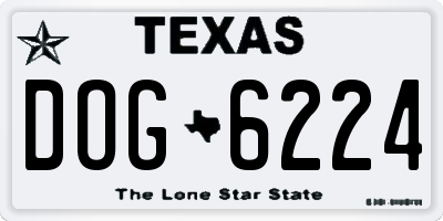 TX license plate DOG6224
