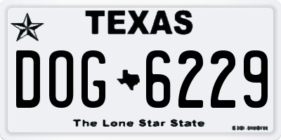 TX license plate DOG6229