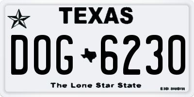 TX license plate DOG6230