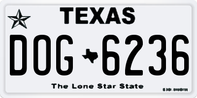 TX license plate DOG6236
