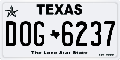 TX license plate DOG6237