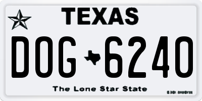 TX license plate DOG6240