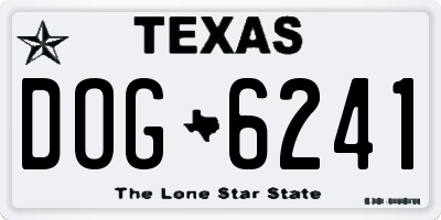 TX license plate DOG6241
