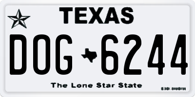TX license plate DOG6244