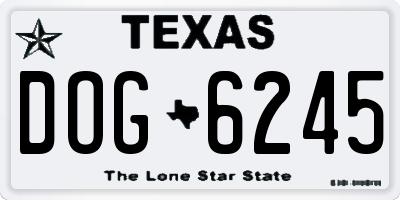 TX license plate DOG6245