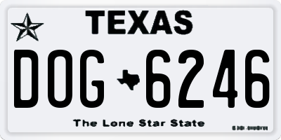TX license plate DOG6246