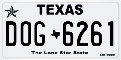 TX license plate DOG6261