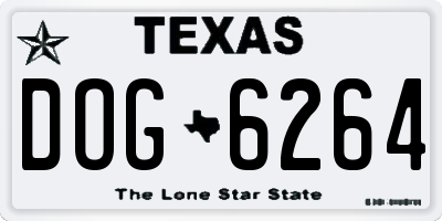 TX license plate DOG6264