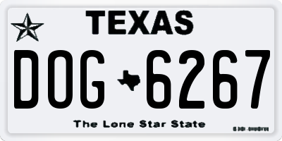 TX license plate DOG6267
