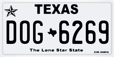 TX license plate DOG6269