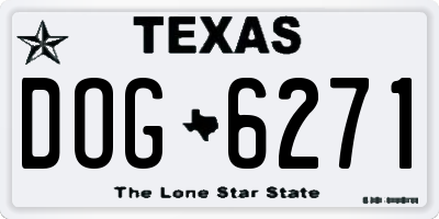 TX license plate DOG6271
