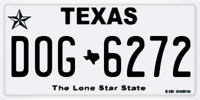 TX license plate DOG6272