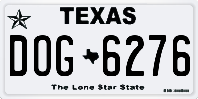 TX license plate DOG6276