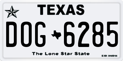 TX license plate DOG6285