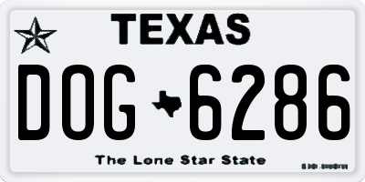 TX license plate DOG6286