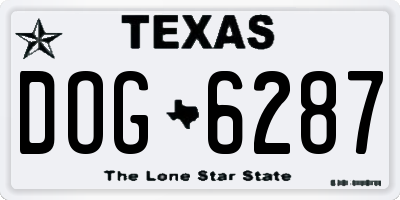 TX license plate DOG6287