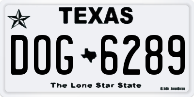 TX license plate DOG6289