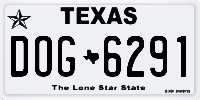 TX license plate DOG6291