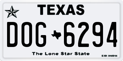 TX license plate DOG6294