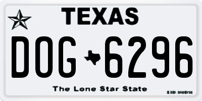 TX license plate DOG6296