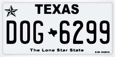 TX license plate DOG6299