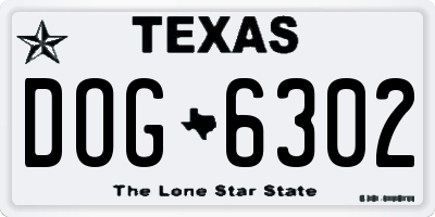 TX license plate DOG6302