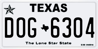 TX license plate DOG6304