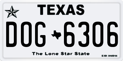 TX license plate DOG6306