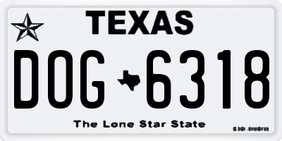 TX license plate DOG6318