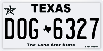 TX license plate DOG6327