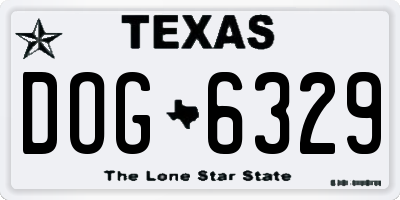 TX license plate DOG6329