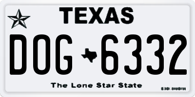 TX license plate DOG6332