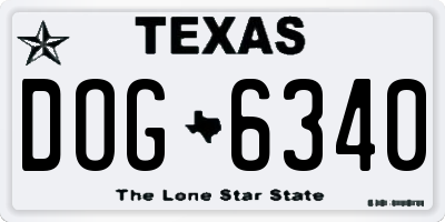 TX license plate DOG6340
