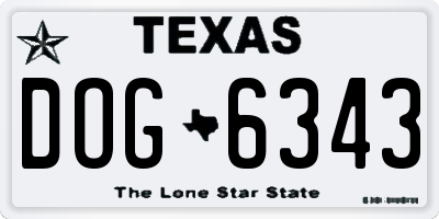 TX license plate DOG6343