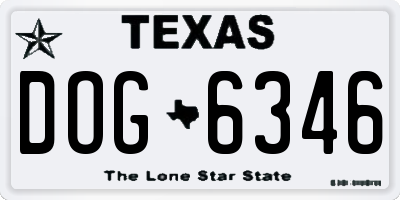 TX license plate DOG6346