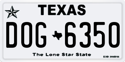 TX license plate DOG6350