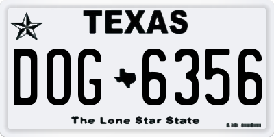 TX license plate DOG6356