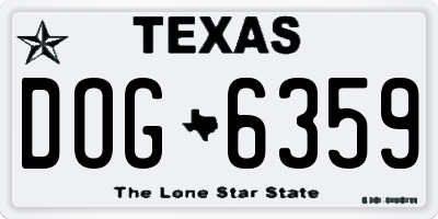 TX license plate DOG6359