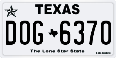 TX license plate DOG6370