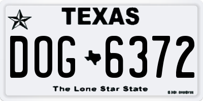 TX license plate DOG6372