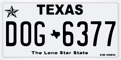 TX license plate DOG6377