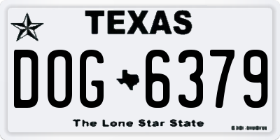 TX license plate DOG6379